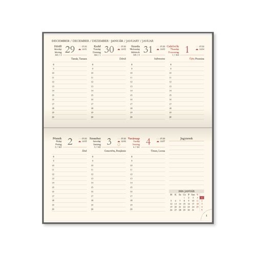 Határidőnapló Period Chamois Zsebnaptár fekvő körbev. bordó 2026 2 Határidőnapló Period Chamois Zsebnaptár fekvő körbev. bordó 2026 - Image 2