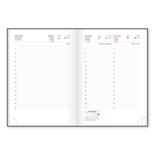 Határidőnapló Period Lamé A/5 napi körbev. Lamé arany 2026 2 Határidőnapló Period Lamé A/5 napi körbev. Lamé arany 2026 - Image 2