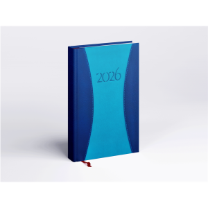 Határidőnapló Prémium A A/5, napi krémszínű lapokkal kék Realsystem 2026.