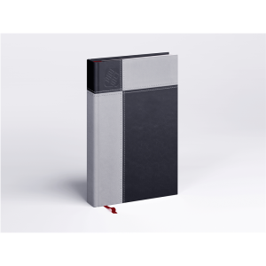 Határidőnapló Prémium M A/5, napi krémszínű lapokkal fekete Realsystem 2026.