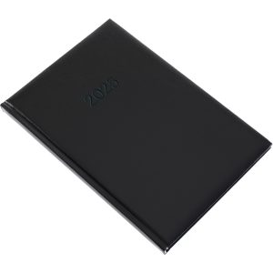 Határidőnapló Standard B/5, heti fehér lapokkal fekete Realsystem 2026.