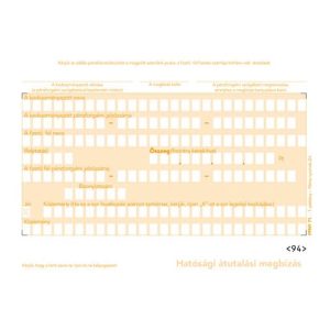 Hatósági átutalási megbízás 3 lapos garn.