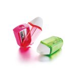 Hegyező, 1 lyukú, radírral, 1 db/bliszter, Keyroad Twist, vegyes színek - Image 3