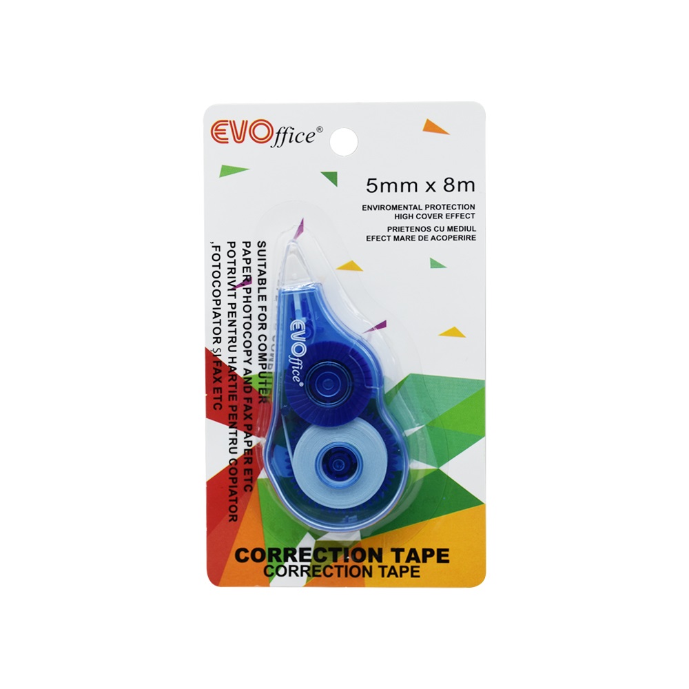 Hibajavító roller 5mmx8m eldobható Compact áttetsző test EVOffice 1 Hibajavító roller 5mmx8m eldobható Compact áttetsző test EVOffice