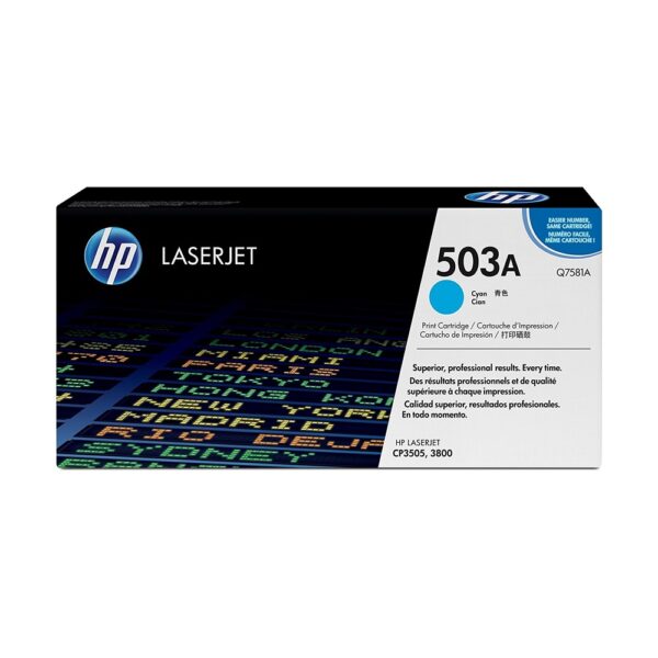 Hp Q7581A toner cyan ORIGINAL leertekelt 503A i181517