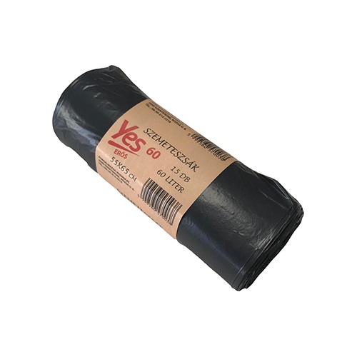 Szemeteszsák 60l 15 db/tekercs fekete 1 Szemeteszsák 60l 15 db/tekercs fekete