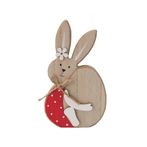 Húsvéti dekoráció fa nyuszi tojással 9x15 cm 1 Húsvéti dekoráció fa nyuszi tojással 9x15 cm