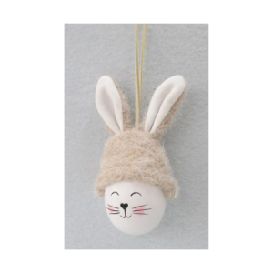 Húsvéti nyuszifej textil fehér 5x4,5 cm