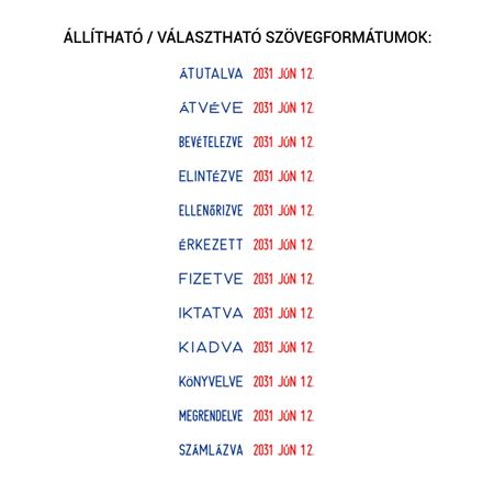 Dátum- és szövegbélyegző, 12 féle szöveggel, COLOP "S120/WD" 3 Dátumbélyegzők