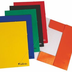 Gumis mappa, karton, A4, VICTORIA OFFICE, sárga