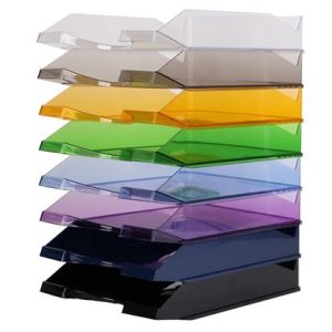 Irattálca, műanyag, VICTORIA OFFICE, áttetsző