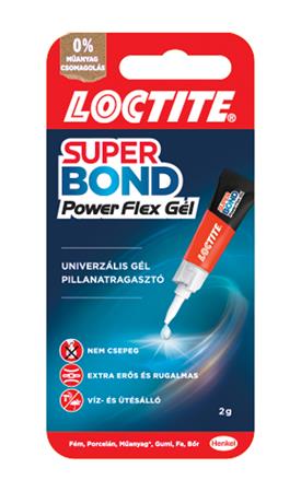 Pillanatragasztó gél, 2 g, HENKEL "Loctite Super Bond Power Flex Gél" 1 HENKEL