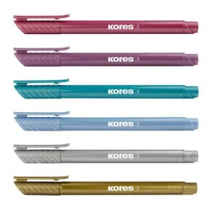Ecsetirón készlet, KORES "Metallic Style", 6 metál szín
