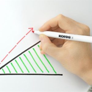 Tábla- és flipchart marker készlet, 1-3 mm kúpos, KORES "K-Marker W1", 10 különböző szín