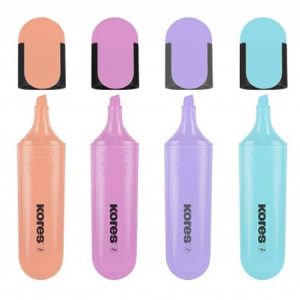 Szövegkiemelő készlet, 0,5-5 mm, KORES "Bright Liner Plus Pastel", 6 különböző szín