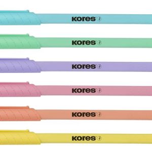 Golyóstoll, 1,0 mm, kupakos, háromszögletű, KORES "KOR-M Pastel", kék