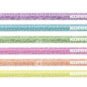 Grafitceruza készlet, radírral, HB, háromszögletű, KORES "Grafitos Style Pastel"