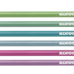 Grafitceruza radírral, HB, háromszögletű, KORES "GRAFITOS Style", vegyes metál színek