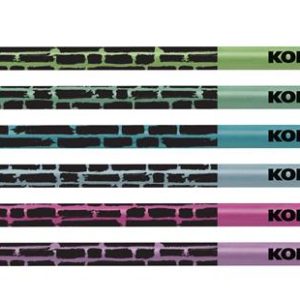 Grafitceruza radírral, HB, háromszögletű, KORES "Style Cracked", vegyes metál színek