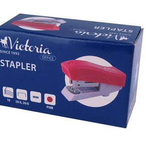 Tűzőgép, 24/6, 26/6, 12 lap, VICTORIA OFFICE, "Mini", rózsaszín