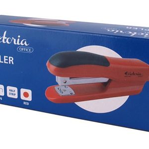 Tűzőgép, 24/6, 20 lap, VICTORIA OFFICE, "Half-Strip", piros