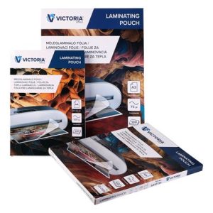 Meleglamináló fólia, 75 mikron, A4, fényes, VICTORIA OFFICE