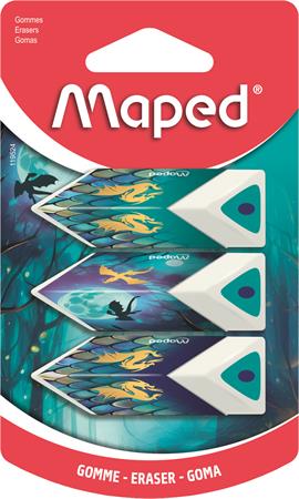 Radír, MAPED "Dragon Pyramid sárkány ", 3 darab 1 MAPED