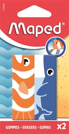 Radír, állatos, MAPED „Animals”, vegyes minták, 2 db 1 MAPED