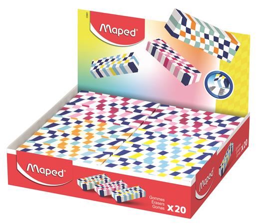 Radír display, sakktábla, MAPED „Checkerboards”, vegyes minták 1 MAPED