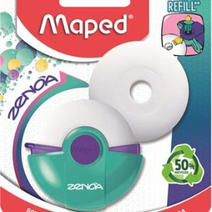 Radír, műanyag tokos, utántöltővel, MAPED "Zenoa", vegyes színek