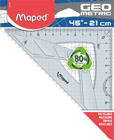 Háromszög vonalzó, műanyag, 45°, 14 cm, MAPED "Geometric" 1 MAPED