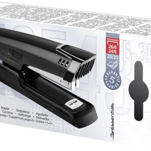 Tűzőgép, 24/6, 26/6, 25 lap, MAPED "Essentials Half-Strip", fekete