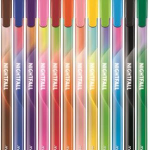 Filctoll készlet, 2,5 mm, kimosható, MAPED "Nightfall", 12 különböző szín