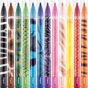 Filctoll készlet, 2,8 mm, kimosható, MAPED "Color`Peps Animals", 12 különböző szín