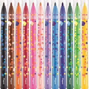 Filctoll készlet, 2,8 mm, kimosható, MAPED "Pixel Party", 12 különböző szín