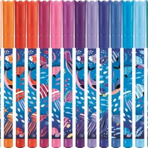 Filctoll készlet, 2 mm, kimosható, MAPED "Color`Peps Ocean Life", 24 különböző szín