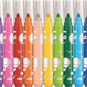 Filctoll készlet, 1-5 mm, kimosható, vastag, MAPED "Color`Peps Jumbo", 12 különböző szín