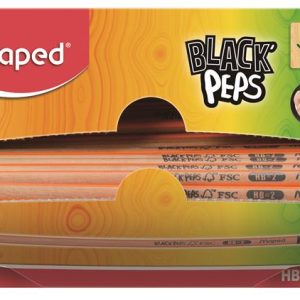 Grafitceruza display, HB, háromszögletű, MAPED "Black Peps"