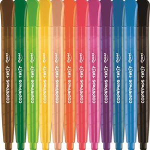 Zsírkréta, kitekerhető, MAPED "Color`Peps", 12 különböző szín