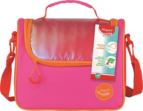 Uzsonnás táska, levehető vállpánttal, MAPED PICNIK "Origins", narancs-pink 2 Uzsonnás táska, levehető vállpánttal, MAPED PICNIK "Origins", narancs-pink
