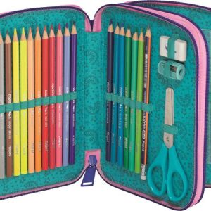 Tolltartó, töltött, 2 emeletes, cipzáras, MAPED, unikornis