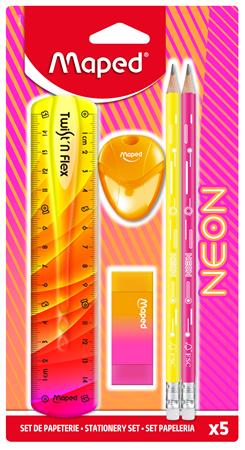 Írószer készlet, 5 darabos, MAPED "Neon" 1 MAPED