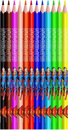 Színes ceruza készlet, háromszögletű, MAPED "Superman", 12 különböző szín 2 Színes ceruza készlet, háromszögletű, MAPED "Superman", 12 különböző szín