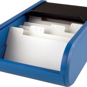 Névjegytartó, 300 db-os, rolós, fekvő, HELIT "Linear", kék