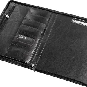 Konferencia mappa, A4, cipzáras, 25 mm, PANTA PLAST, fekete