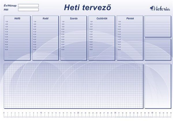 Könyökalátét, 470x330 mm, heti tervezővel, VICTORIA OFFICE