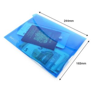 Irattartó tasak, A5, patentos, RAPESCO "Eco", áttetsző vegyes színek