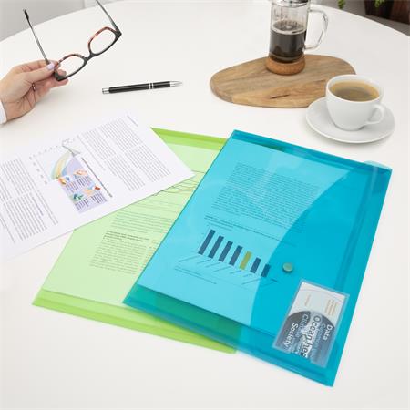 Irattartó tasak, A4+, patentos, RAPESCO "Eco", áttetsző vegyes színek 4 Irattartó tasak, A4+, patentos, RAPESCO "Eco", áttetsző vegyes színek - Image 4