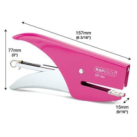 Tűzőgép, kézi, 21/4, 12 lap, RAPESCO "SP-64", rózsaszín 2 Tűzőgép, kézi, 21/4, 12 lap, RAPESCO "SP-64", rózsaszín