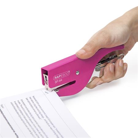 Tűzőgép, kézi, 21/4, 12 lap, RAPESCO "SP-64", rózsaszín 3 24/6-os tűzőgépek 30 lapig